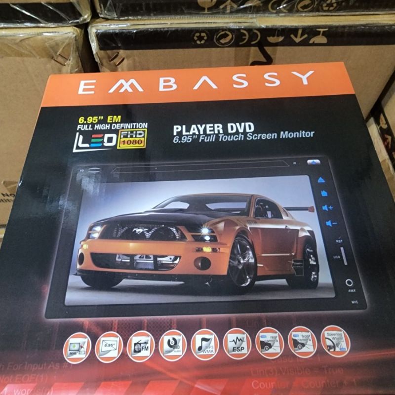TERMURAH PROMO HEAD UNIT DOUBLE DIN EMBASSY 7 INCH 6,95 INCHI 6.95 INCI MOBILE MULTIMEDIA PLAYER DVD