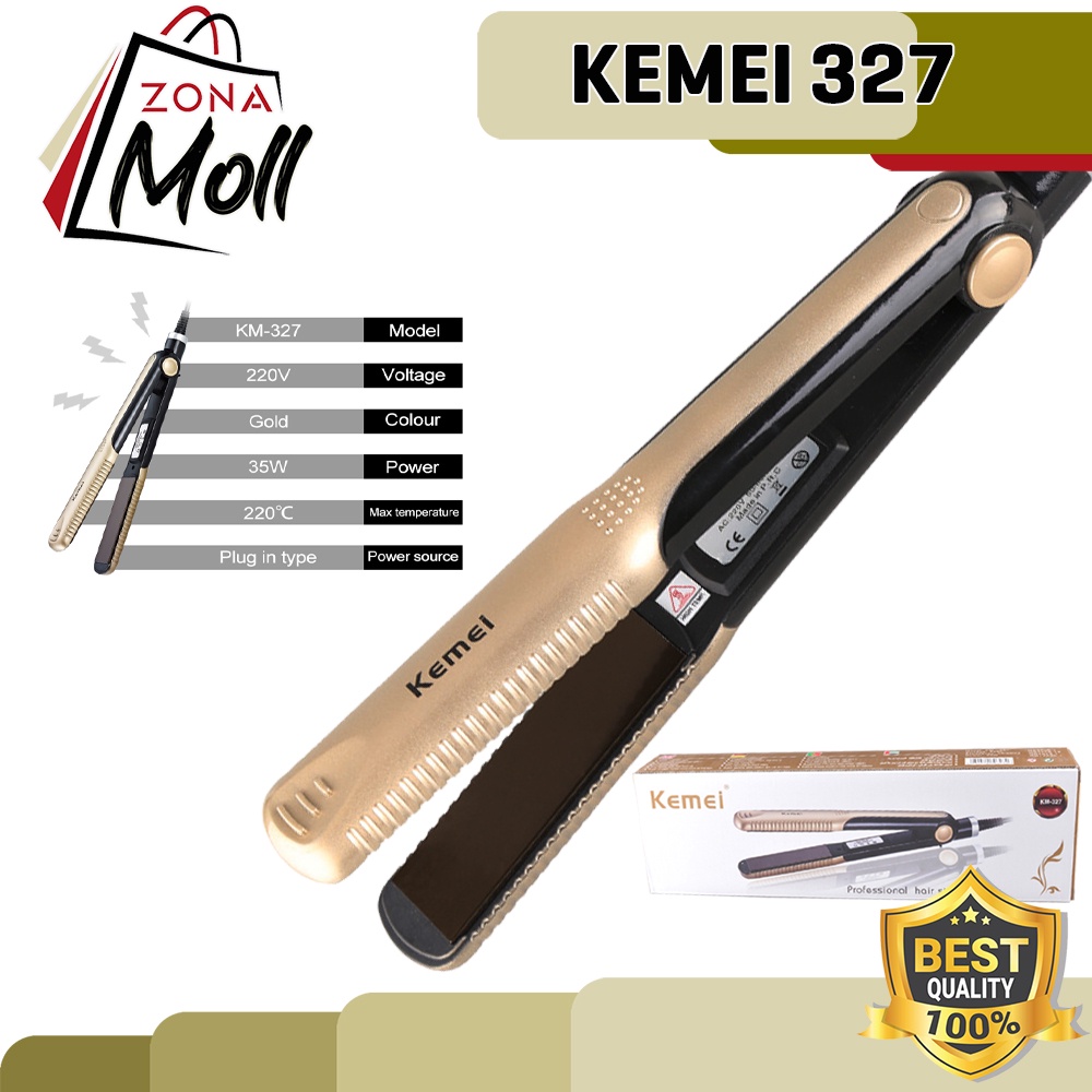 ORI KEMEI KM-327 CATOKAN PELURUS RAMBUT KM 327 PROFESSIONAL HAIR STRAIGHTENER