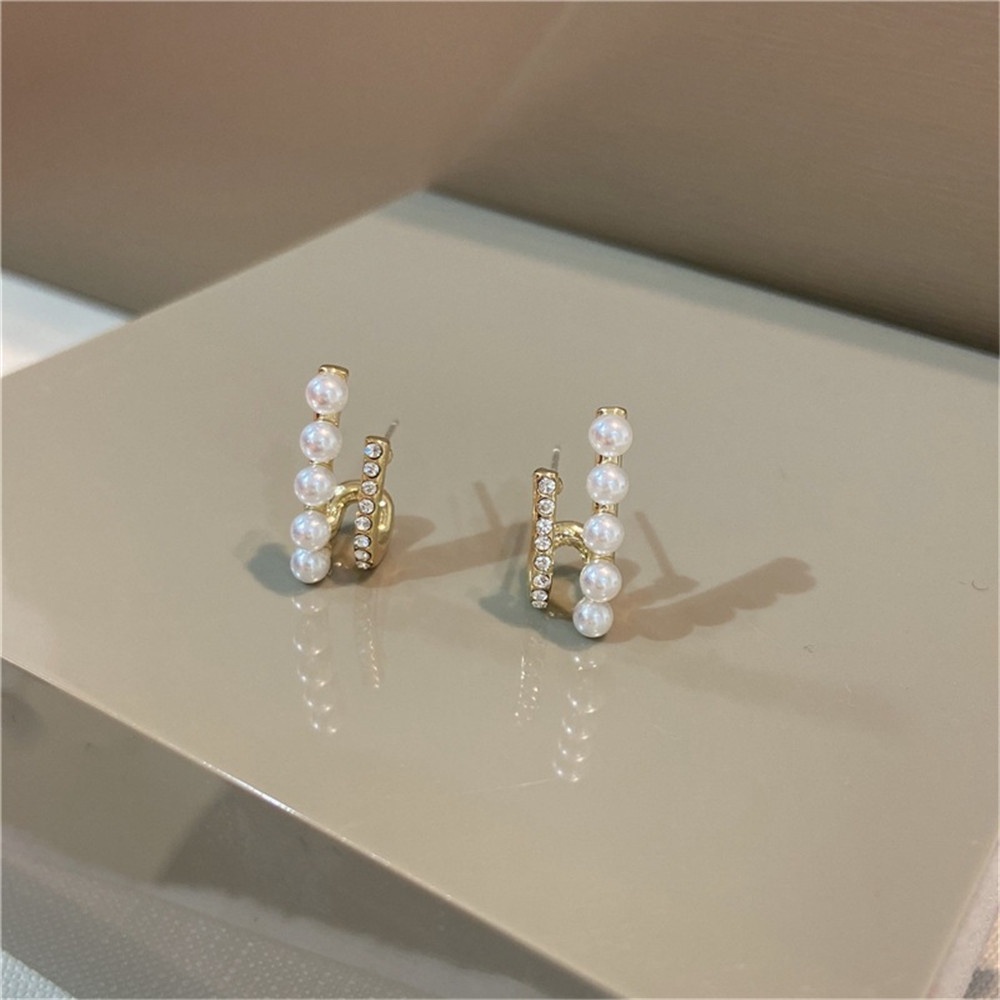 【COD Tangding】Anting Mutiara Zirkon Ganda Serbaguna Gaya Retro Perancis Untuk Wanita