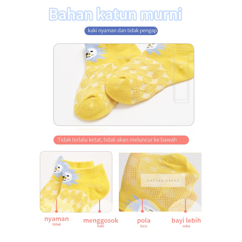 Aikoky Kaos kaki bayi anti slip motif hewan/Kaus kaki bayi karakter lucu 0-3 tahun