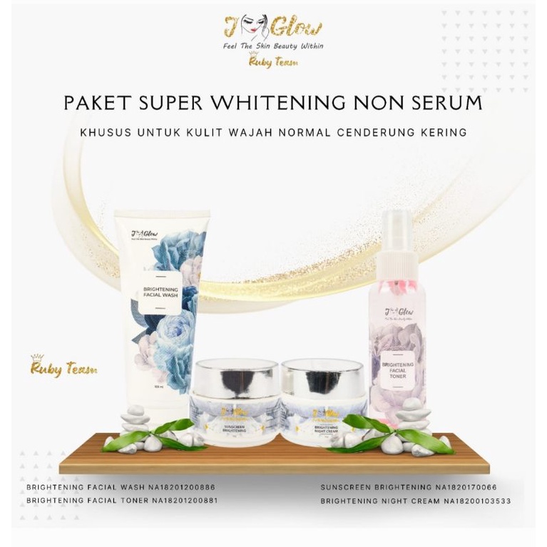 Jglow Skincare Paket Super no serum Whitening Skin Cream glowing(KEMASAN BARU RADIANCE NON SERUM)