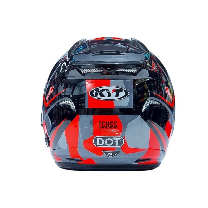 GALAXY FLAT R Motif Seri 4 Mimetic Black Red Half Face Double Visor SNI DOT