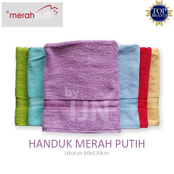 Handuk Mandi Dewasa | Handuk Merah Putih Polos 60x120 Murah Tebal Halus Premium