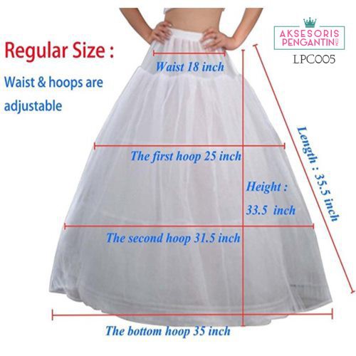 [BISA COD] PENGEMBANG GAUN ROK NGEMBANG PETTICOAT PANJANG GRADE A PUTIH LPC005