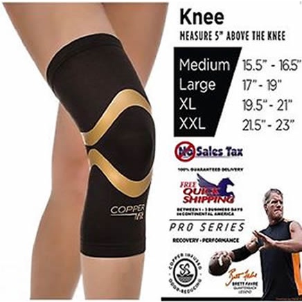 Deker Lutut Copper Fit / Knee Support Sleeve Dekker Olahraga / Deker Pelindung Lutut Otot - 1 Pcs