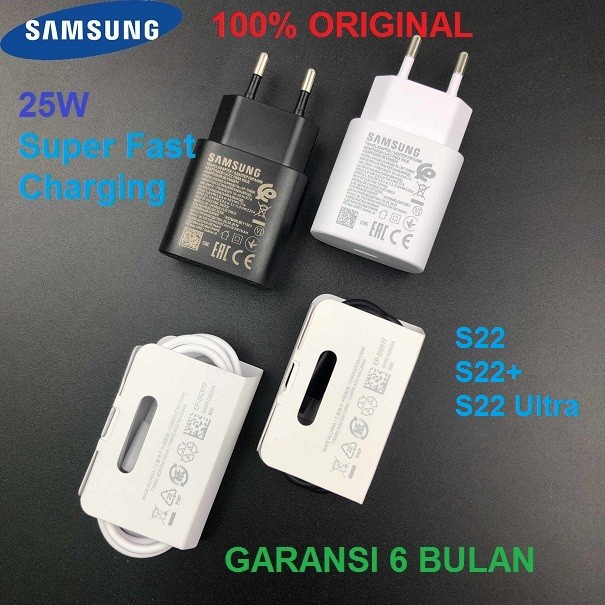 Charger Samsung Galaxy S22 Ultra S22+ Plus 25W 100% Original Samsung