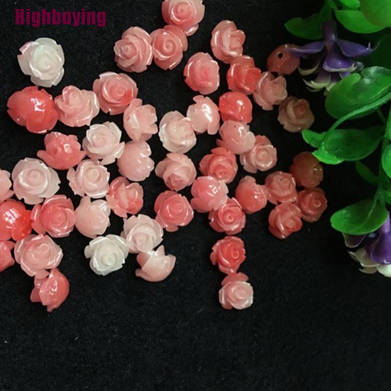 Hbid 10mm-50Pcs Manik-Manik Bunga Imitasi Untuk Anting / Gelang DIY