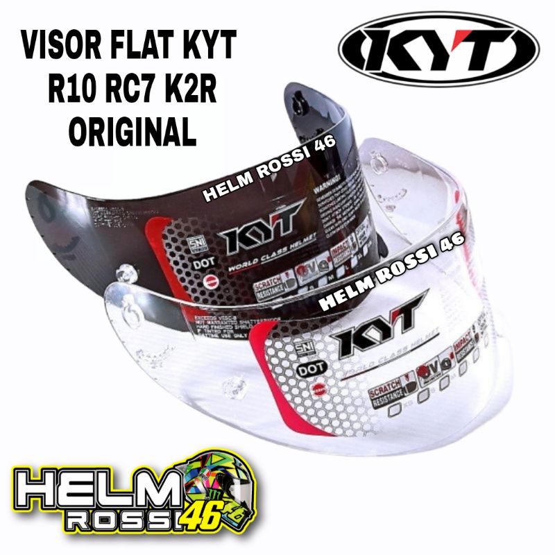 Kaca Visor Flat KYT - R10 RC7 K2R - LIGHT SMOKE ORIGINAL DARKSMOKE BENING