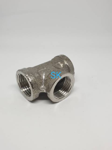 Tee Drat Dalam 1/2 inch Stainles Steel 304 - Nepel Tee Drat Dalam Kran Pipa