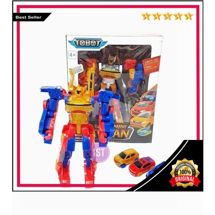 Original Mainan Anak TOBOT MINI TRITAN XYZ 3 MOBIL GABUNG ROBOT TRITAN 515 Asli Murah Terbaru