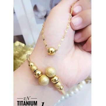 Titanium Set Perhiasan Wanita Gold Boba 99224