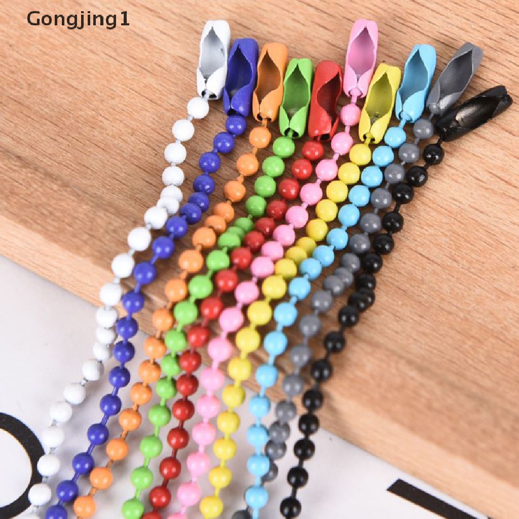 Gongjing1 10pcs / Set Gantungan Kunci Manik-Manik Bola Warna-Warni 2.4mm Untuk Membuat Perhiasan Diy