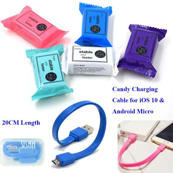 Kabel Mini Powerbank Candy - Cable Micro Mini Powerbank - Kabel 20Cm
