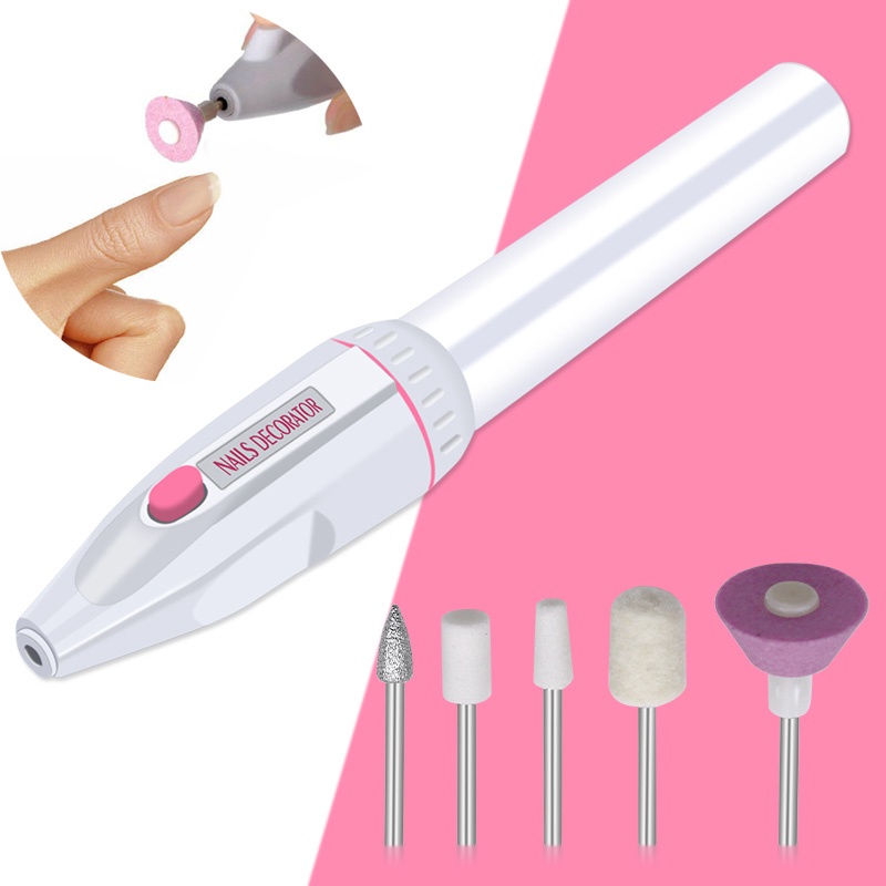 Set Alat Kikir Kuku Elektrik Kombinasi 5 in 1 Portable Untuk Manicure