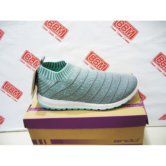 ANDO LENNY - SEPATU WANITA SLIP ON SANTAI - Abu/Hijau Tosca