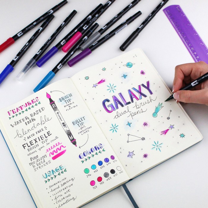 

kaligrafi-perlengkapan- tombow dual brush pen abt, galaxy palette, set 10 colors -perlengkapan-