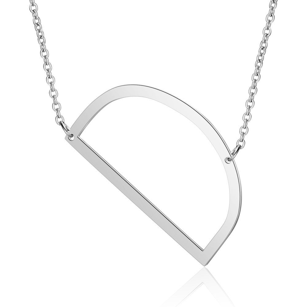 Kalung KL201 Huruf Stainless Steel anti Karat tahan karat Premium Fashion Wanita Kalung Simpel Elegant necklace Titanium / BS