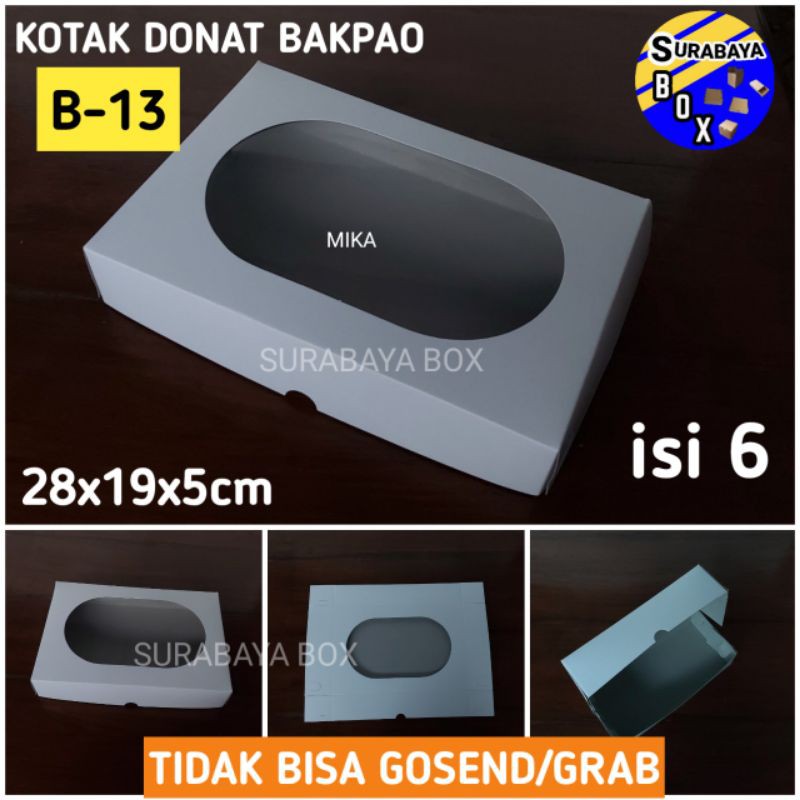 

isi 50 KARDUS DONAT BAKPAO ISI 6 PUTIH POLOS KOTAK DUS KUE ROTI BOX PACKING