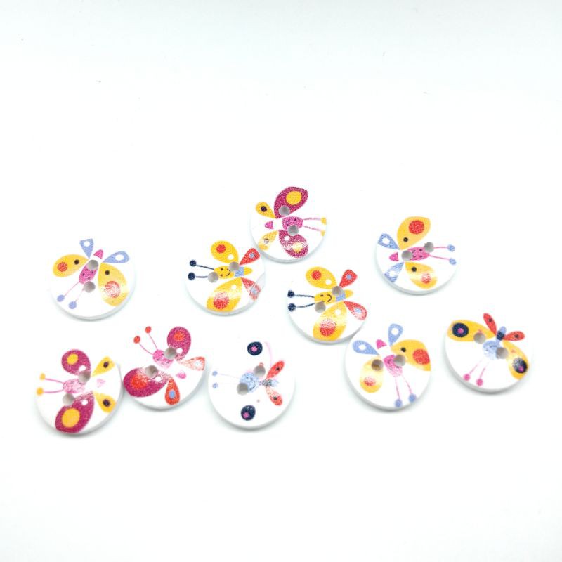 (100 PCS) KANCING KAYU 1,5 CM_kancing kayu corak_kancing variasi_kancing