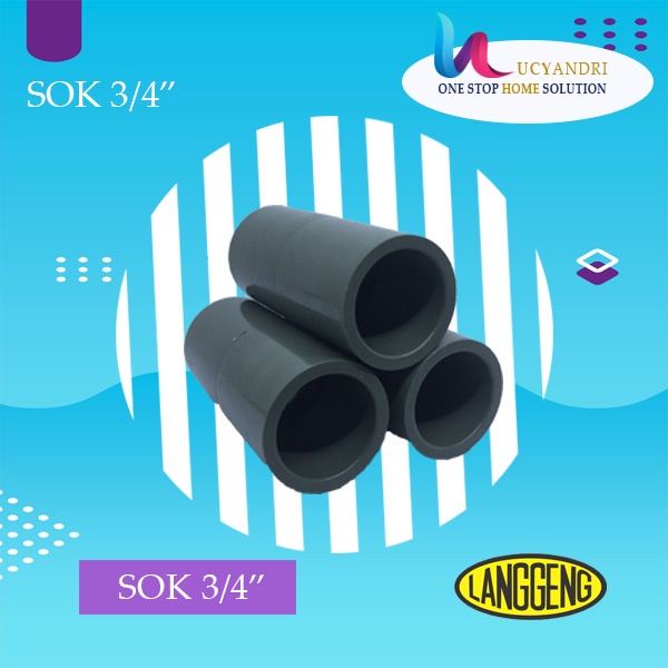 LANGGENG SOK 3/4&quot; IN AW/SOCKET PVC/SOCK/SOK LURUS SAMBUNGAN PIPA