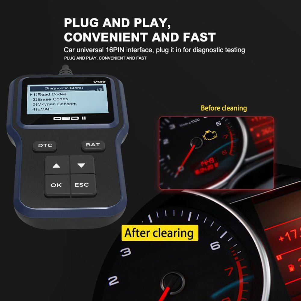 Preva OBDII Code Reader Desain Baru Mobil Faalt Diagnostik Instrumen Kesalahan Kode Diagnostik Pendeteksi Kesalahan