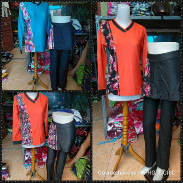 Baju setelan panjang muslim celana rok olahraga senam Baju setelan panjang muslim celana rok olahraga senam