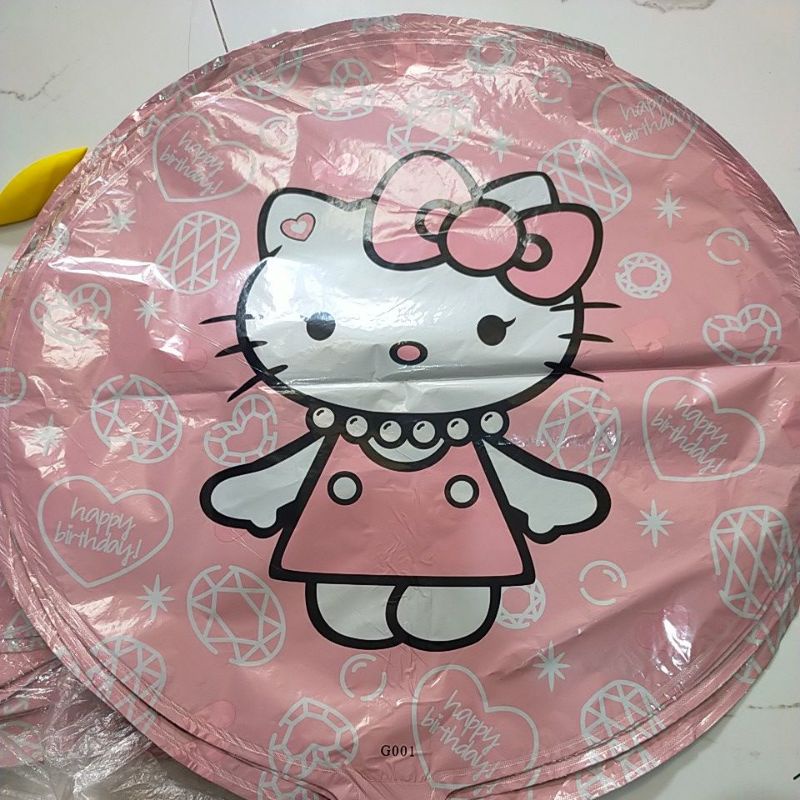 balon foil bulat karakter hello kitty 50cm