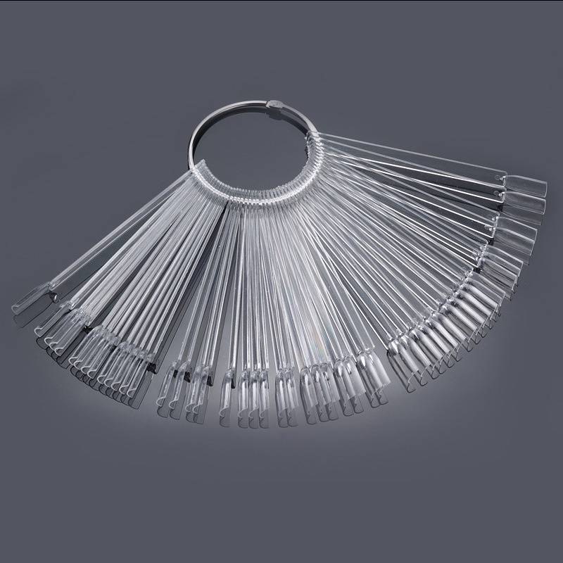 [ COD ] 50pcs/40pcs Stik Display Kuku Palsu Bentuk Kipas Untuk Latihan Nail Art / Manicure