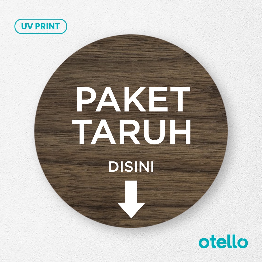 Signage Paket Taruh Disini Sign Board Kayu Wood Papan Rumah Ojol Kurir Label Tempel Dinding Ojek Online Petunjuk