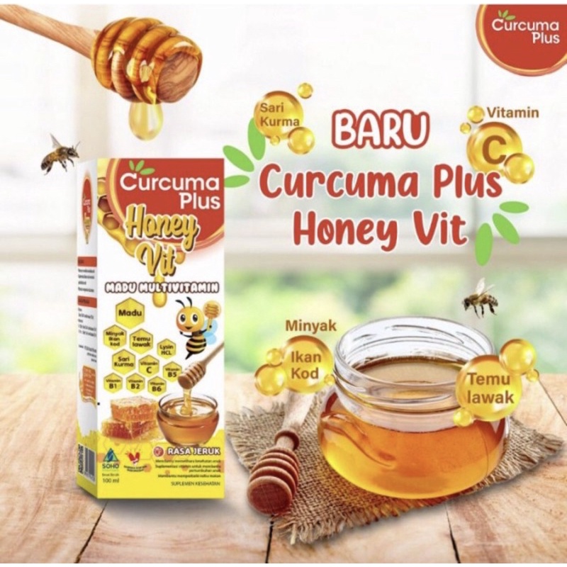 Curcuma plus honey vit sirup 100 ml ( curcuma + madu kesehatan anak )