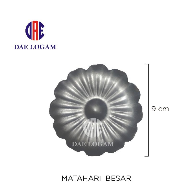 Ornamen Pagar Besi Matahari Besar