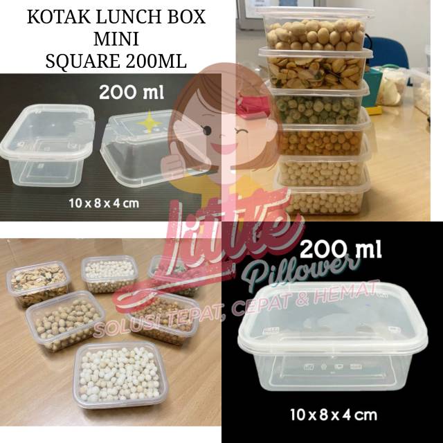 (ISI 25PCS - REC200) Kotak Lunch Box Mini 200ml - Thinwall REC 200ml - Kotak Makan