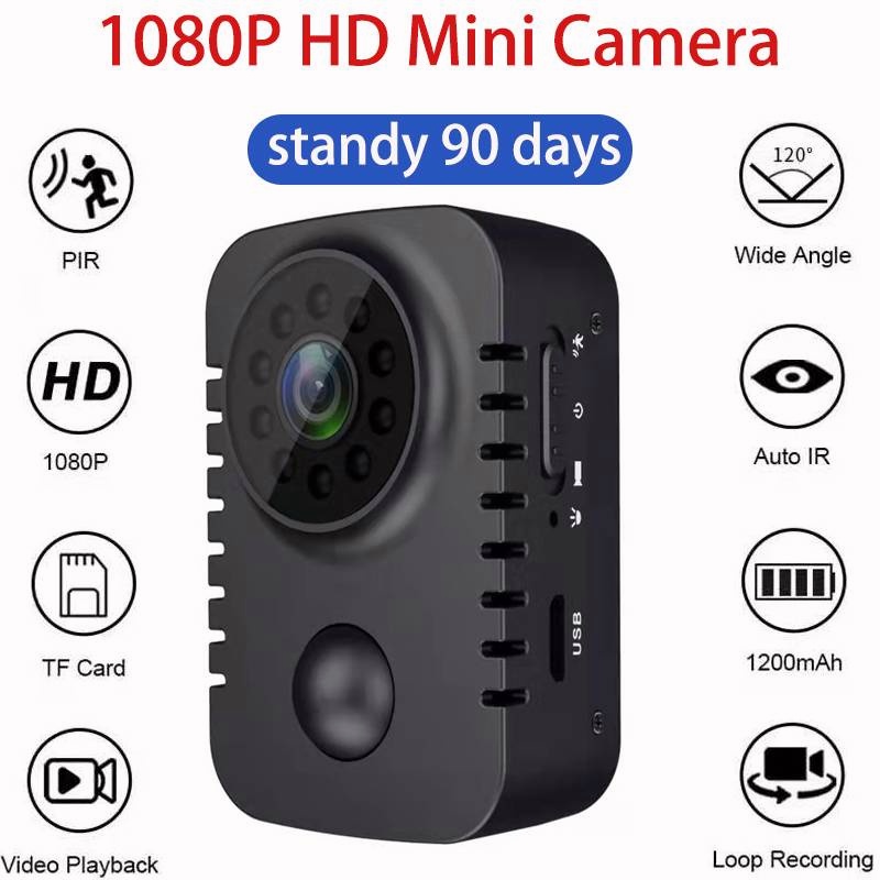 Mini Spy Kamera CCTV 8-12H  Full  HD 1080P Night Vision  Pengisian USB Kamera Pengintai Video Recorder Memory / Outdoor Sports Recording