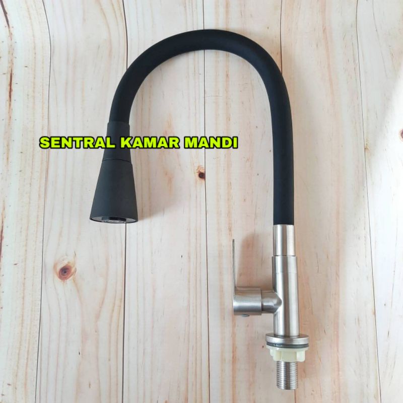 Kran Angsa Kran Fleksibel Hitam Stainless 304 Keran Dapur Cuci Piring Tanam Meja Kran Sink Black Kra