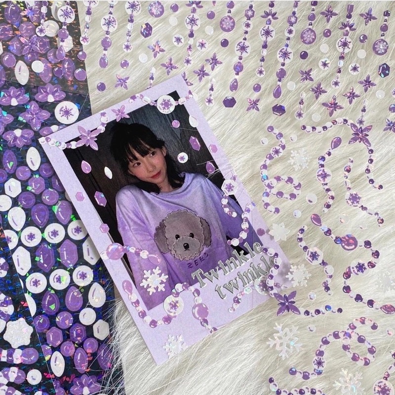 [kstuffind] Stiker Rantai Manik Hologram Warna Warni Holo Sticker DIY Mengkilap Deco Photocard Murah aesthetic estetik Journaling Dekoratif Scrapbook