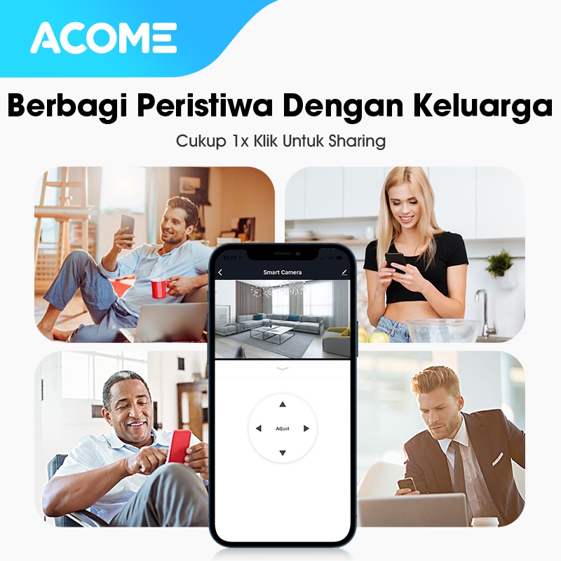 ACOME Smart Camera CCTV Audio FULL HD 1080P Kamera No Blind Spot 2 Arah Dalam Ruangan Garansi Resmi APC03/APC05/APC01