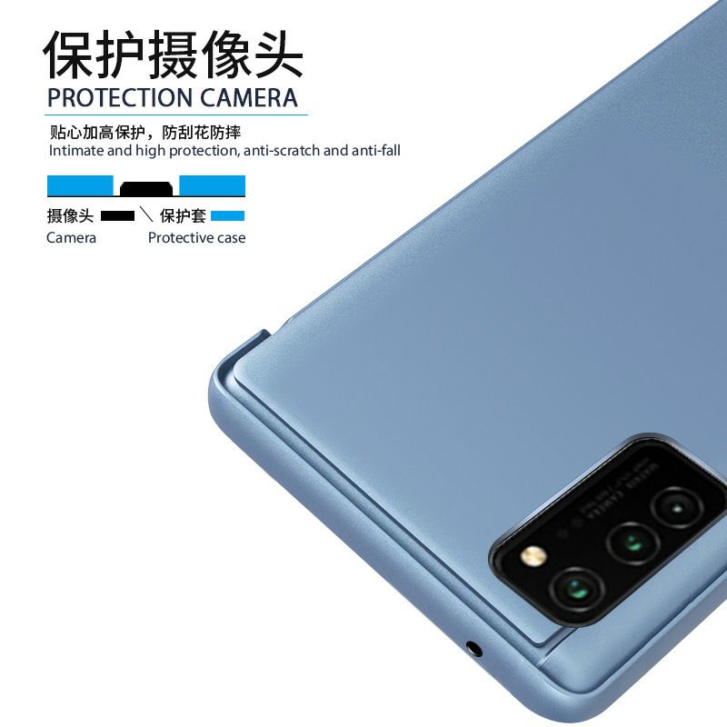 POCOPHONE POCO X3 M3 REDMI NOTE 10s/10PRO/NOTE 9/9PRO/Note8/8Pro CLEAR VIEW STANDING FLIP MIROR CASE