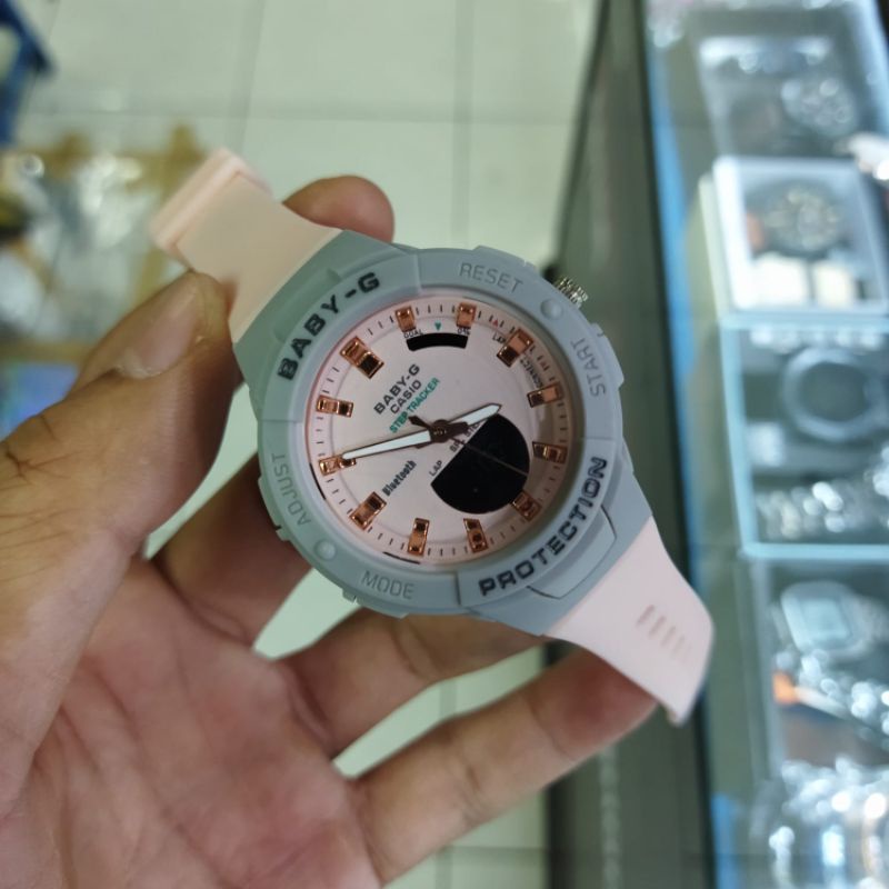 BEST SELLER JAM WANITA BABY G DG3082 DUAL TIME-Abu pink
