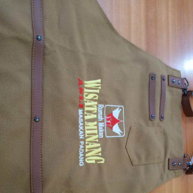 Full Apron Kanvas Premium Pvc Waterproof Dan Synthetic Leather Include Bordir Logo