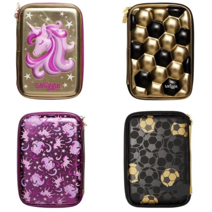 

SMIGGLE PENCIL CASE HARDTOP UNICORN GOLD SOCCERBALL GOLD ORIGINAL Best Seller