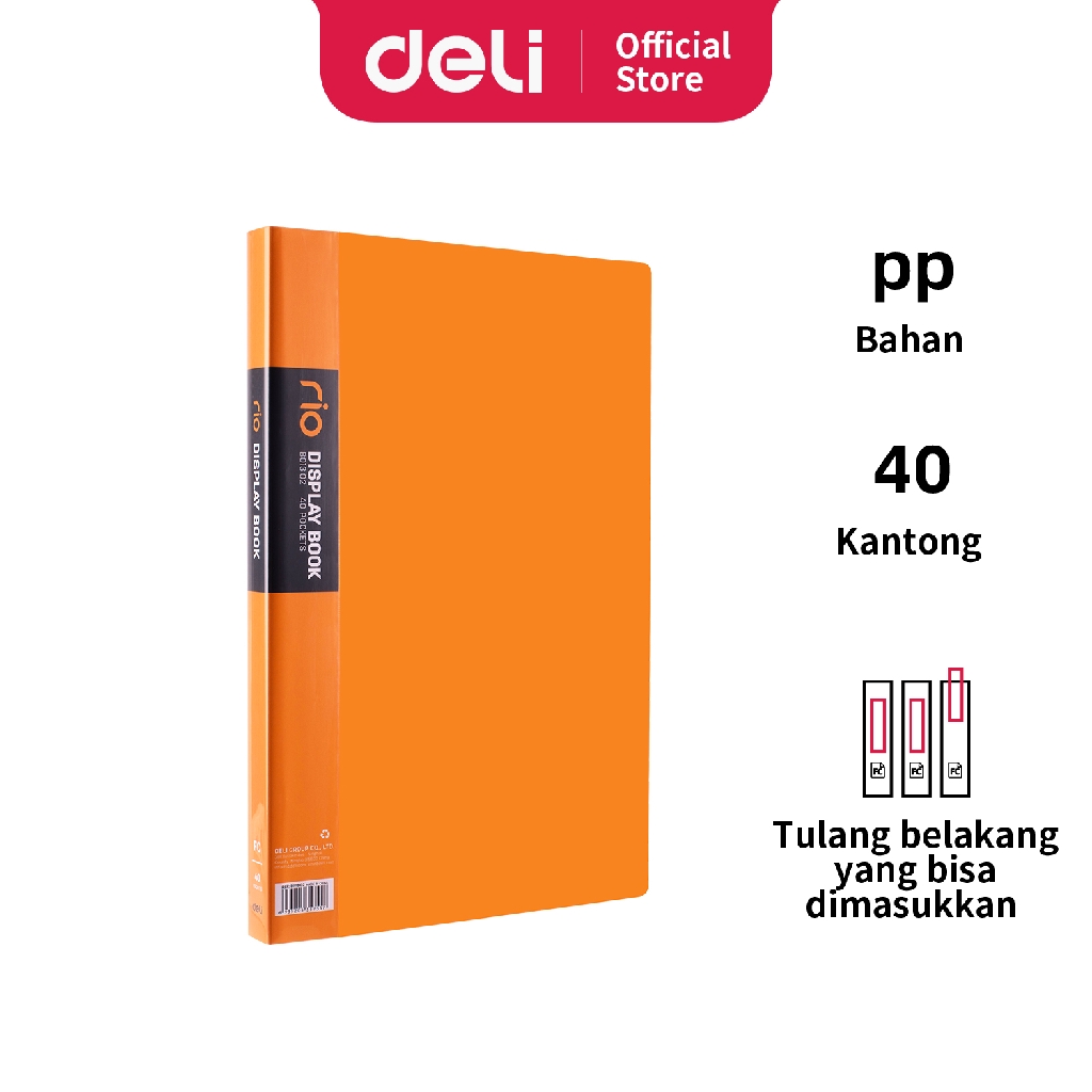 Deli Display Book / Clear Holder- Seri Rio FC 40P Bahan Plastik PP yang kuat EB01302