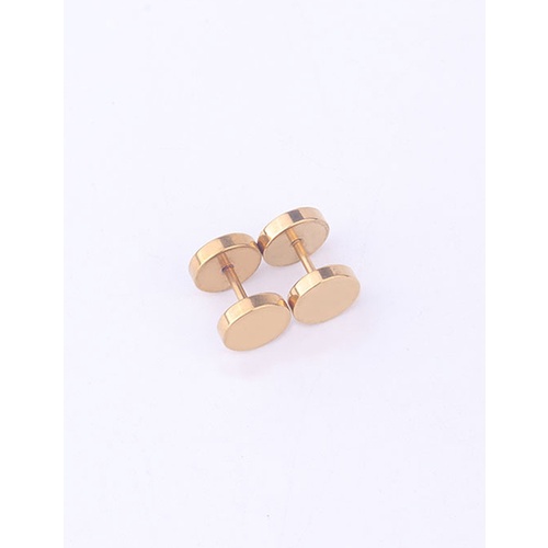 LRC Anting Tusuk Fashion Stainless Steel Smooth Screw Earrings (1pcs) V49223