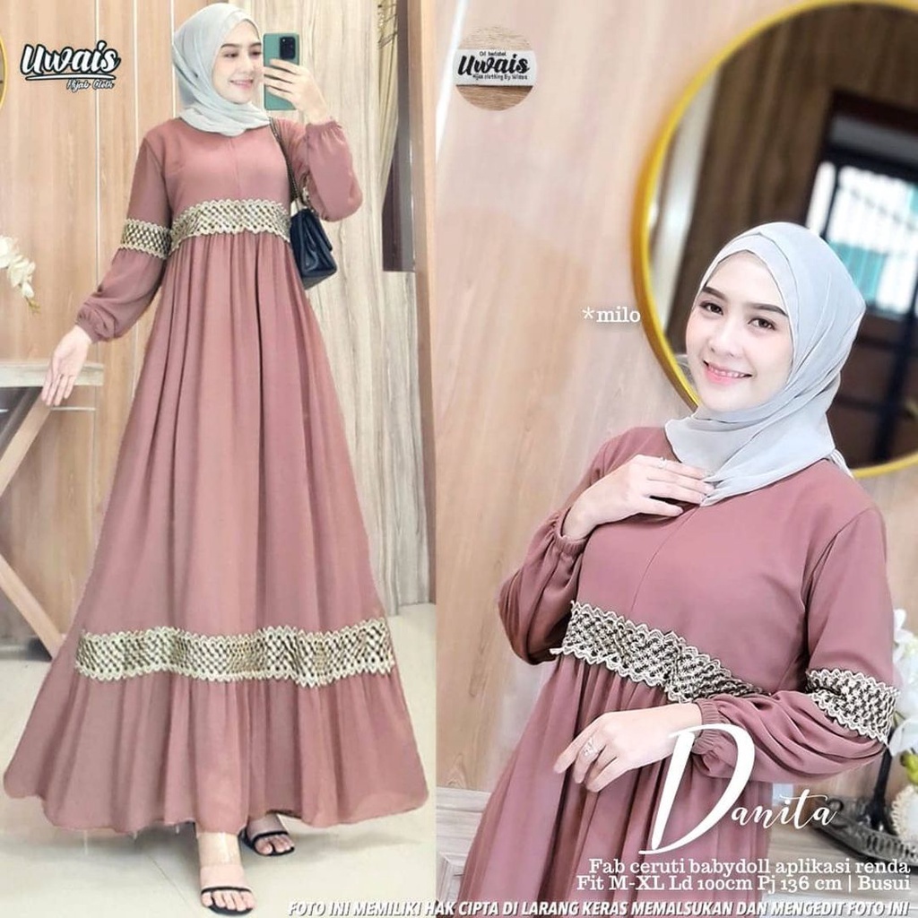 Baju Pesta Wanita Muslim Gamis Busui Jumbo Danita Maxy Fashion Wanita Kekinian Outfit Kondangan Terbaru Dress Remaja