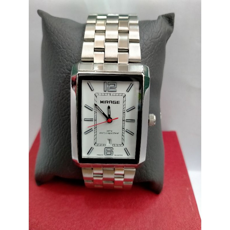 MIRAGE 8577-BSP-M / JAM TANGAN PRIA RANTAI STAINLESS STEEL WATER RESISTANT 3 ATM