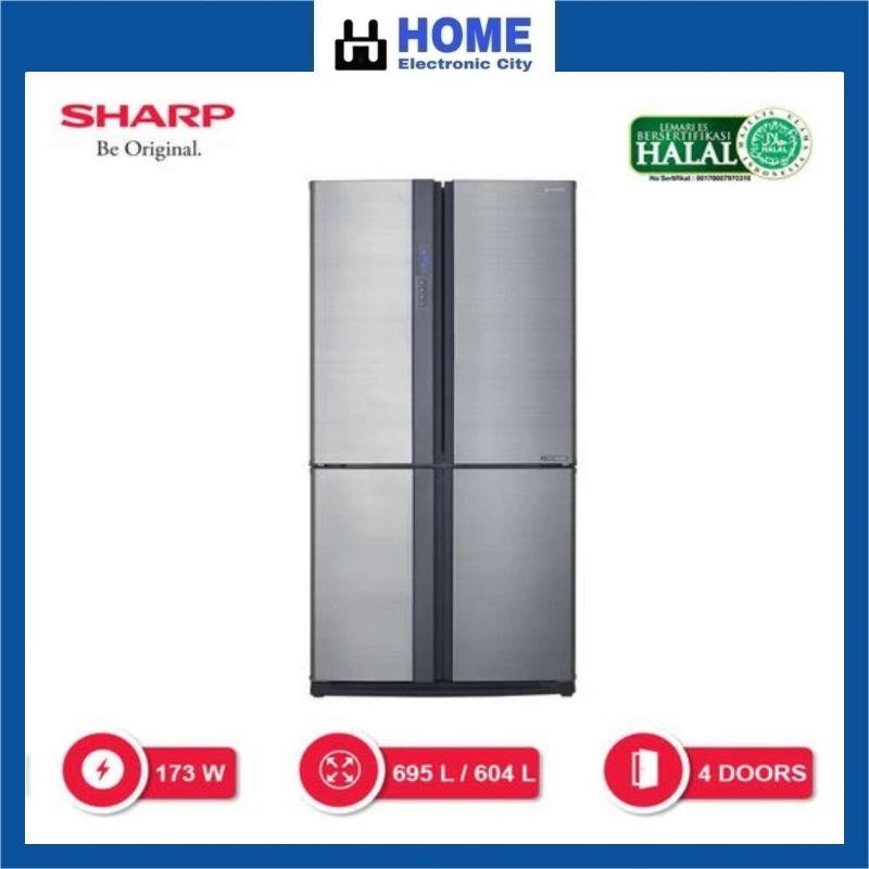 Lemari Es Sharp SJ-IF90PB-SL 695 L Queen Series J-Tech Inverter Garansi Resmi