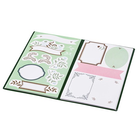 

ANILINARE Map dengan stiker, hijau krem/motif floral
