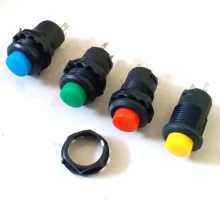 PUSH BUTTON ON-OFF DS-228 WARNA WARNI / Tombol Saklar On Off Kecil Warna - Wani
