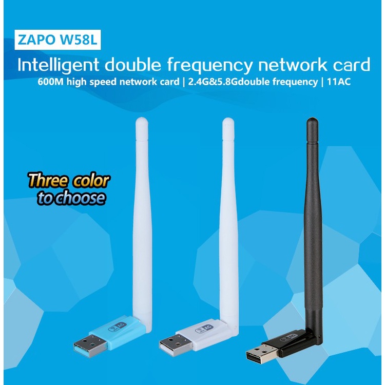 IDN TECH - ZAPO W58L USB Wireless Adaptor 802.11AC 600Mbps - RTL8811CU