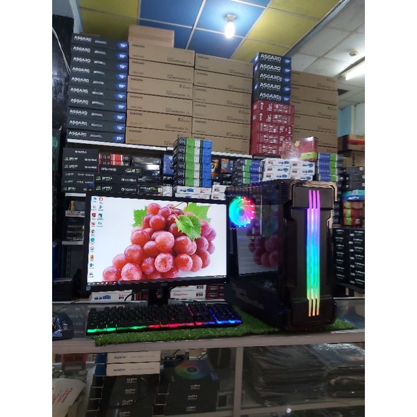 Pc Gaming Editing I5 SSD 120 Gb Fullset Monitor 19 Inch Siap Pakai Editing Gaming