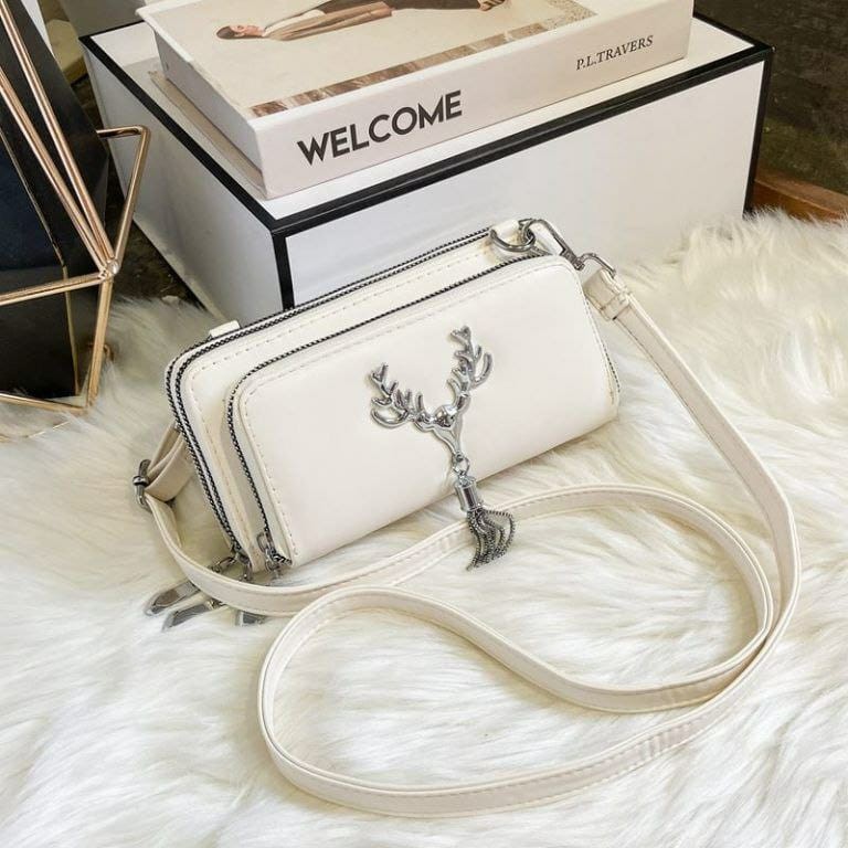 LT 1659 GI 28765 RISCE TAS SELEMPANG MINI MOTIF RUSA IMPORT WANITA PEREMPUAN JAKARTA BATAM JT